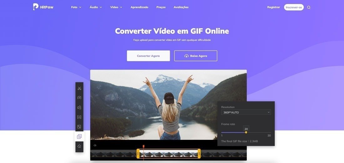 Editor para transformar vídeo em GIF