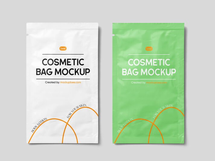 Mockups Gratuitos de Amostras de Sachê de Cosméticos