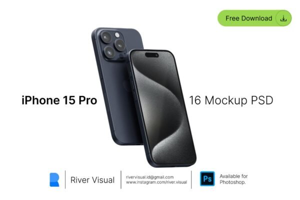 Mockup Gratuito do iPhone 15 Pro