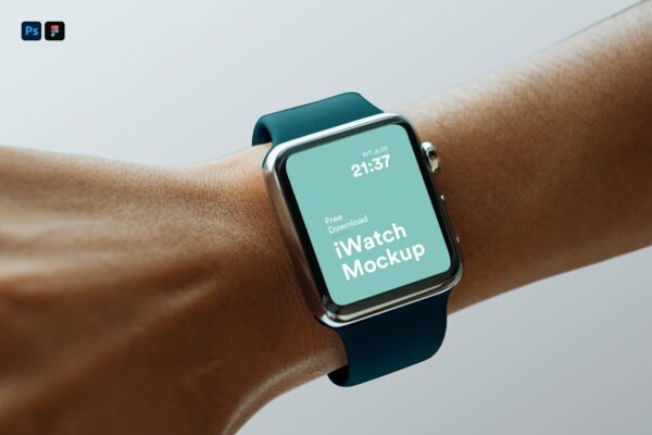 Mockup de Apple Watch grátis no pulso