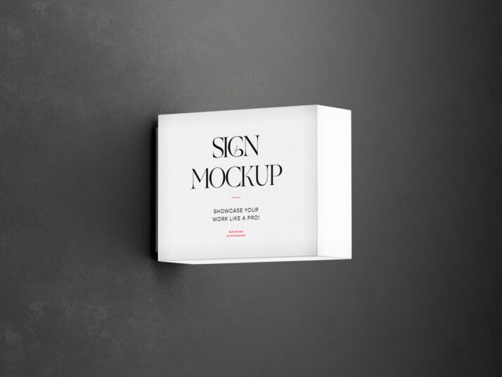 Mockup de Sinal de Lightbox Grátis