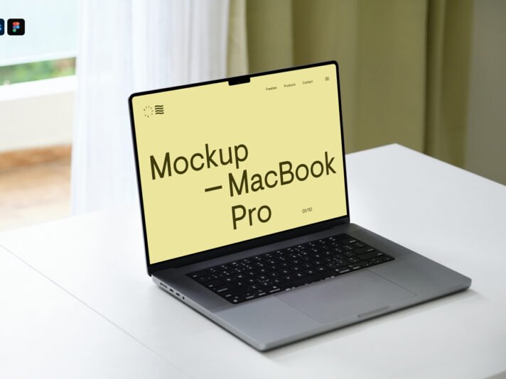 Cenário de Mockup Grátis para MacBook Pro Moderno