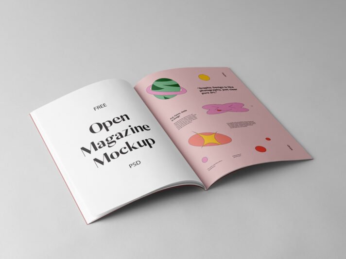 Mockup de Revista Gratuita no Formato A4