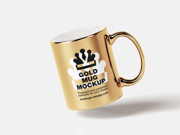 Mockup de Caneca Dourada