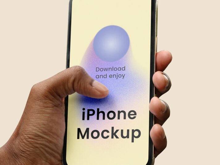 Mockup Gratuito de Mão Segurando Celular