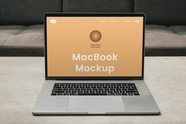 Mockup da Frente da Tela do MacBook de Vista Livre