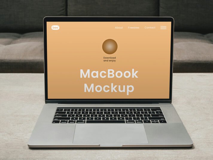 Mockup da Frente da Tela do MacBook de Vista Livre