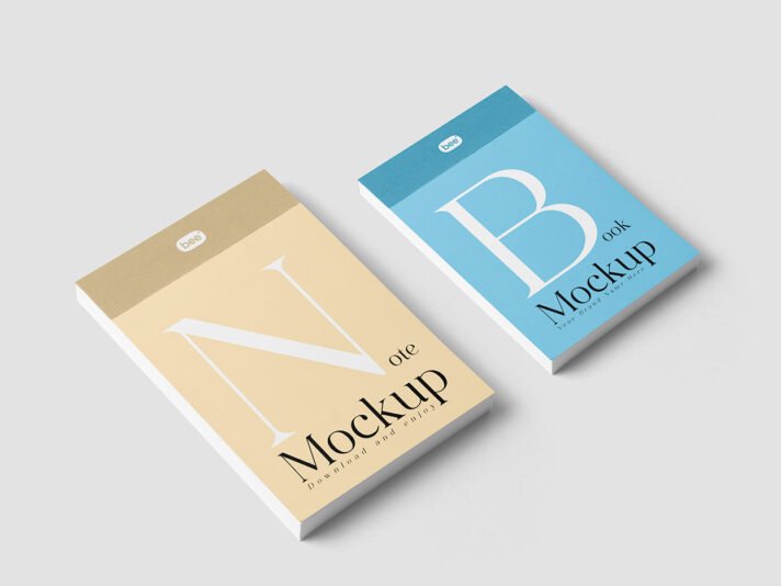 Mockups gratuitos de Blocos de Notas de Papelaria