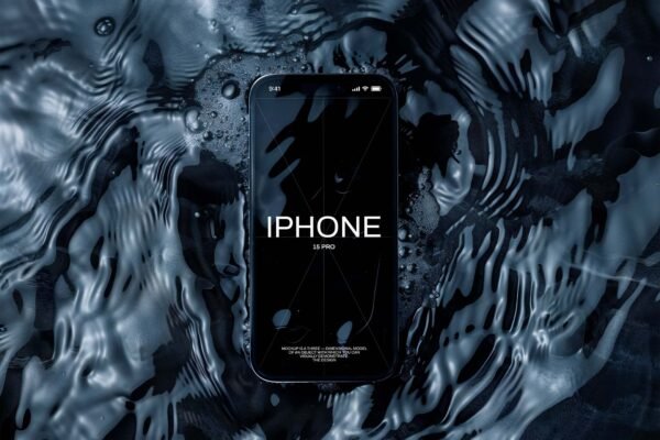 Mockup iPhone 15 Pro Flutuante