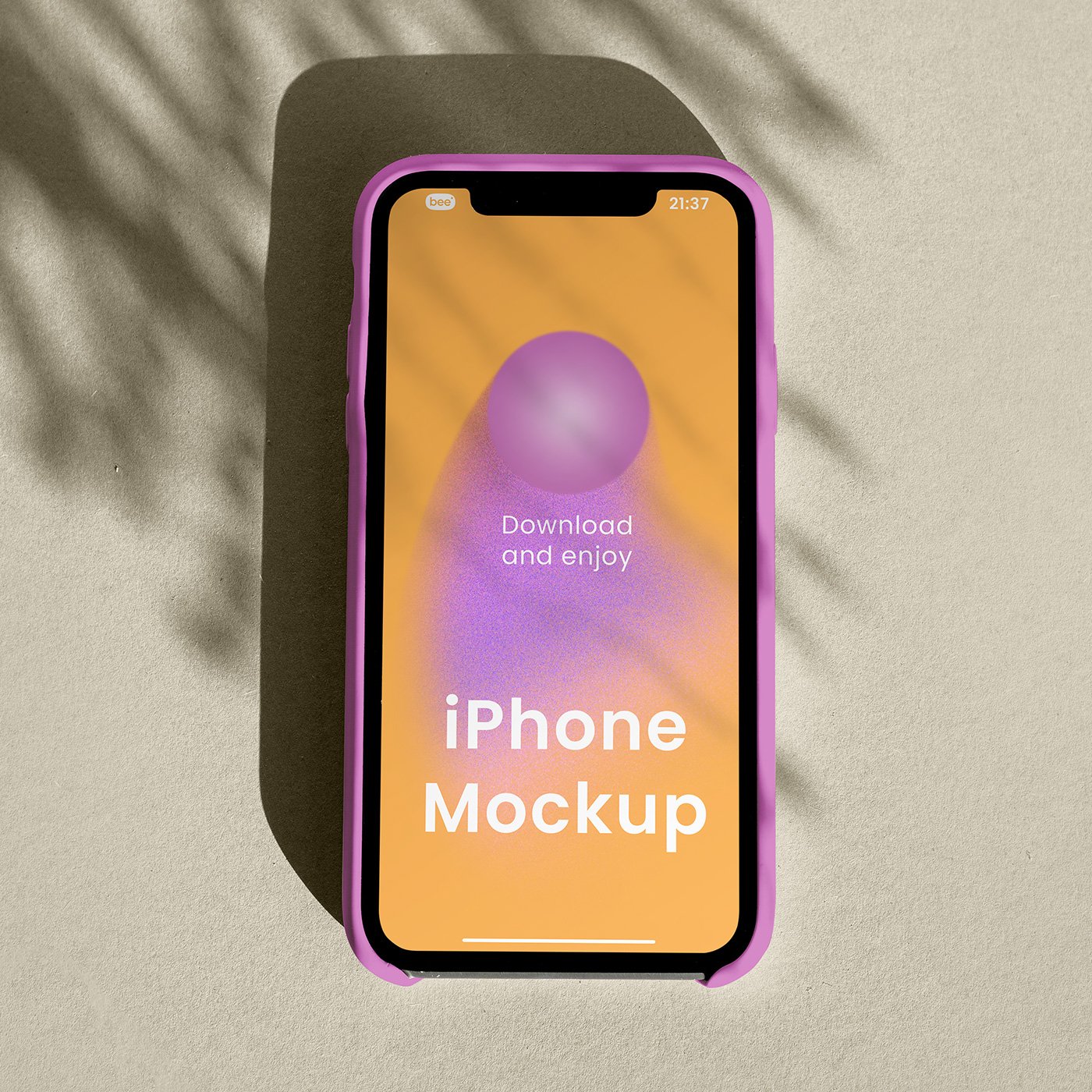 Mockup de Tela de iPhone Gratuita em Sombra