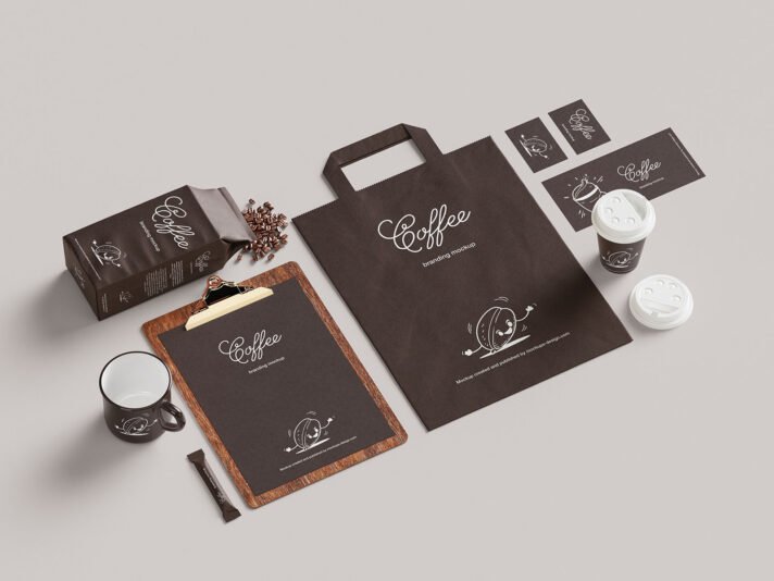 Mockup de marca para café