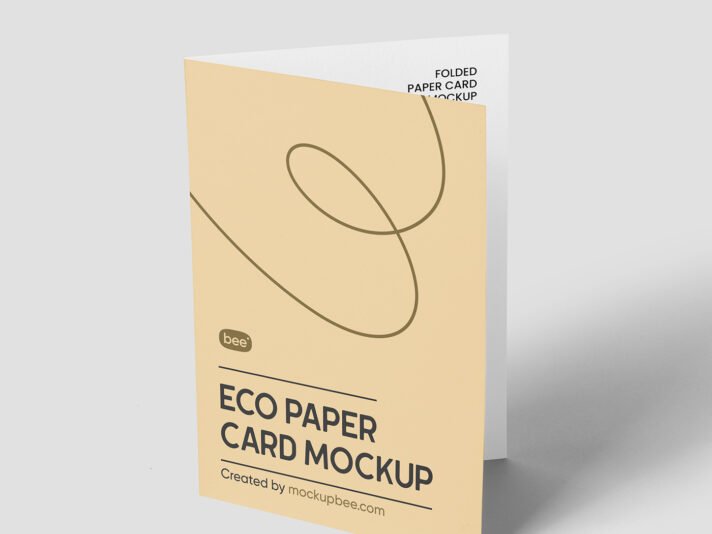 Mockup de Folheto Dobrado em Perspectiva Livre