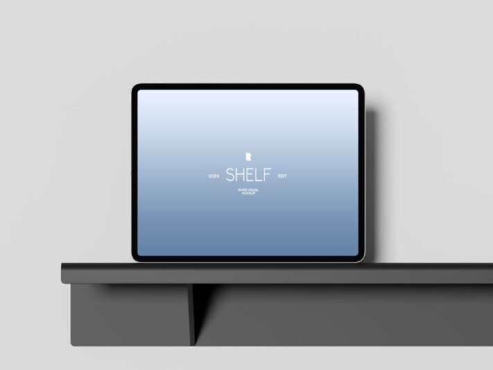 Mockup Gratuito da Série de Estantes iPad Pro