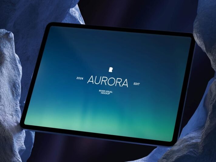 Mockup Gratuito da Série Aurora do iPad Pro