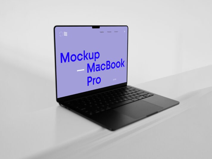 Mockup grátis de MacBook Pro no chão