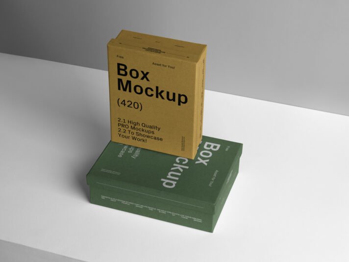 Mockup gratuito de duas caixas de papelão